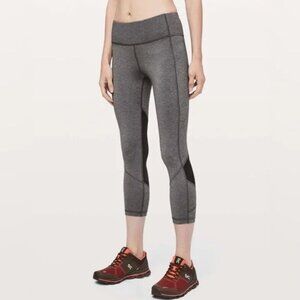 LULULEMON - Pace Rival Crop *22" Heathered Black / Black in Size 6
